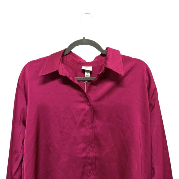 A new Day Pink Satin Top Long Sleeve Button Down Size small NWT Business Casual - Picture 2 of 6
